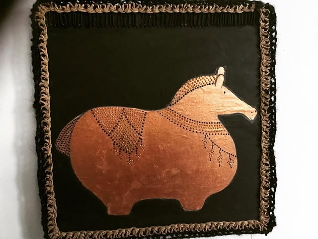 Tableau cheval cuivre