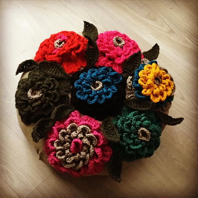 Coussin fleurs vue dessus