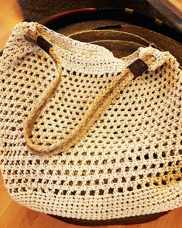 Sac raphia blanc