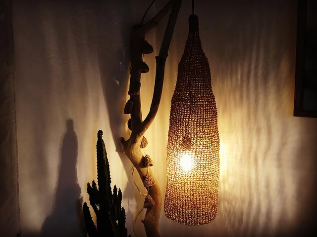 Lampe suspendue ambre