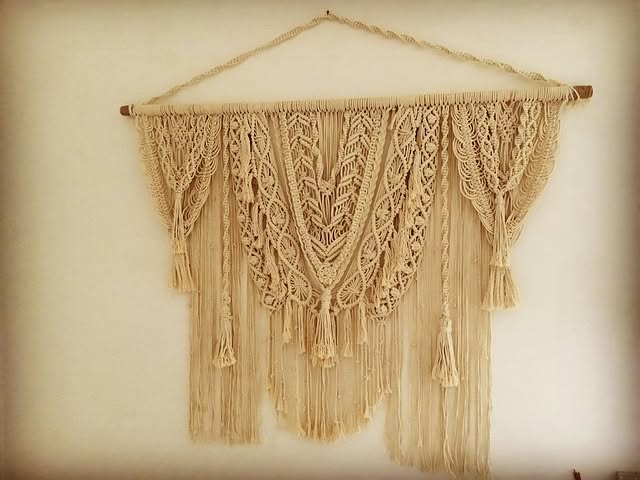 Macramé grand mural