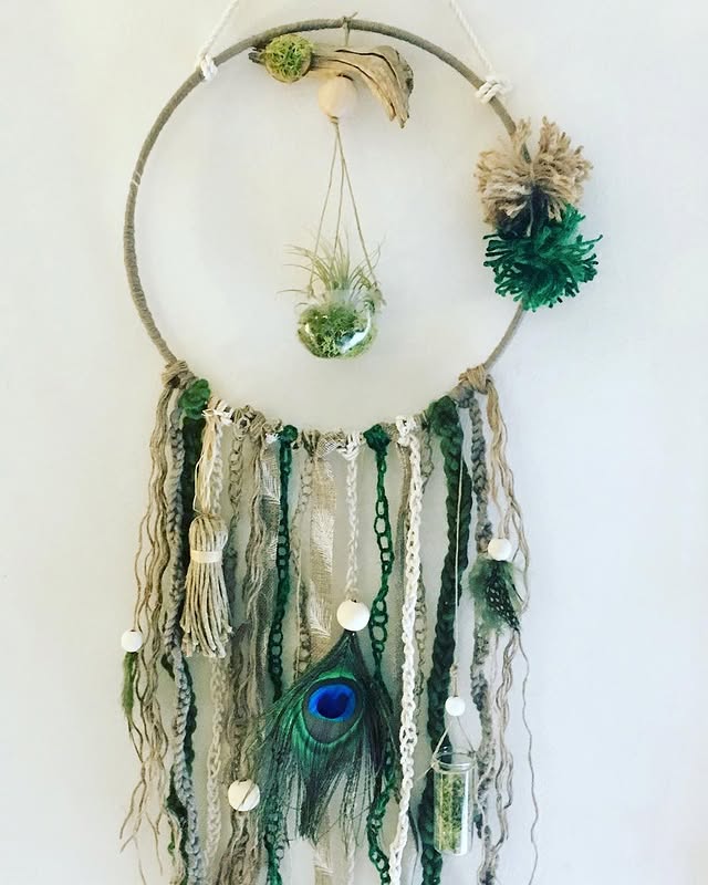 Attrape-rêves plumes paon